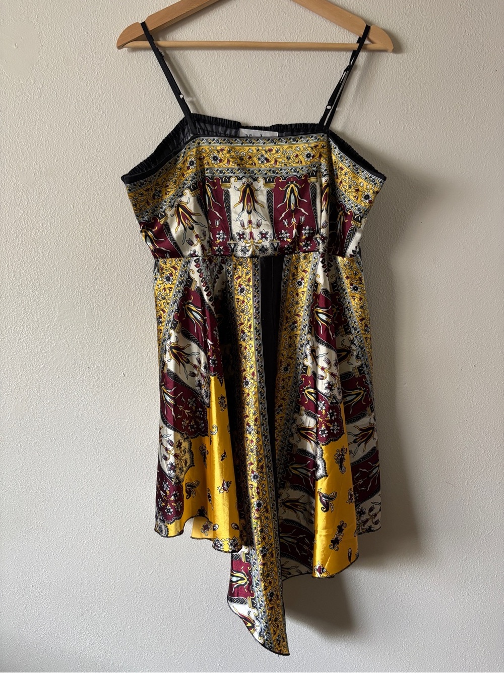 Y2K Vintage Neelam Satin Hankerchief Style Boho Dress Size Large